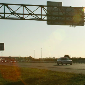 Driving in and Around Orlando Highway with Sign